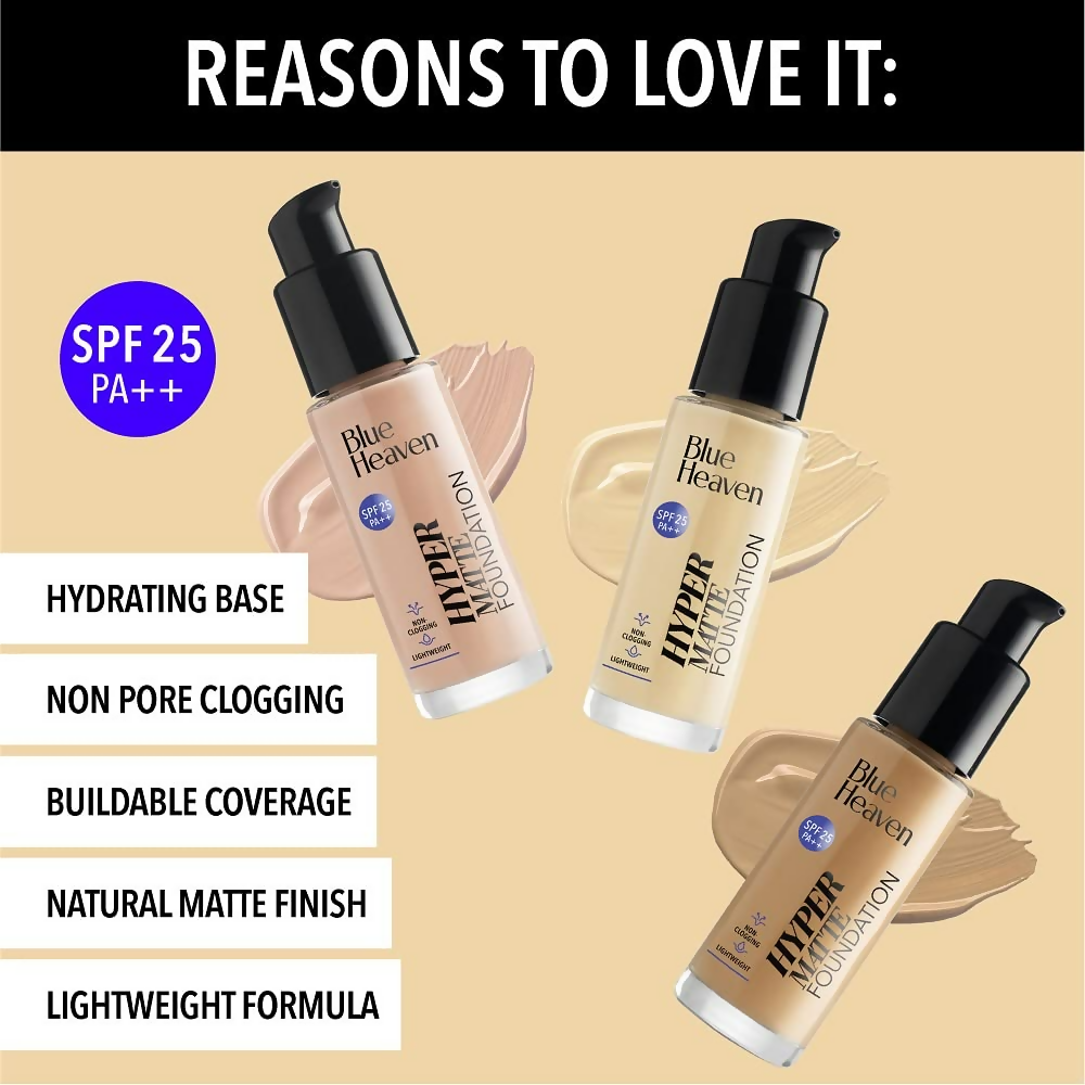 Blue Heaven Hyper Matte Foundation SPF 25 PA++ 501 Honey