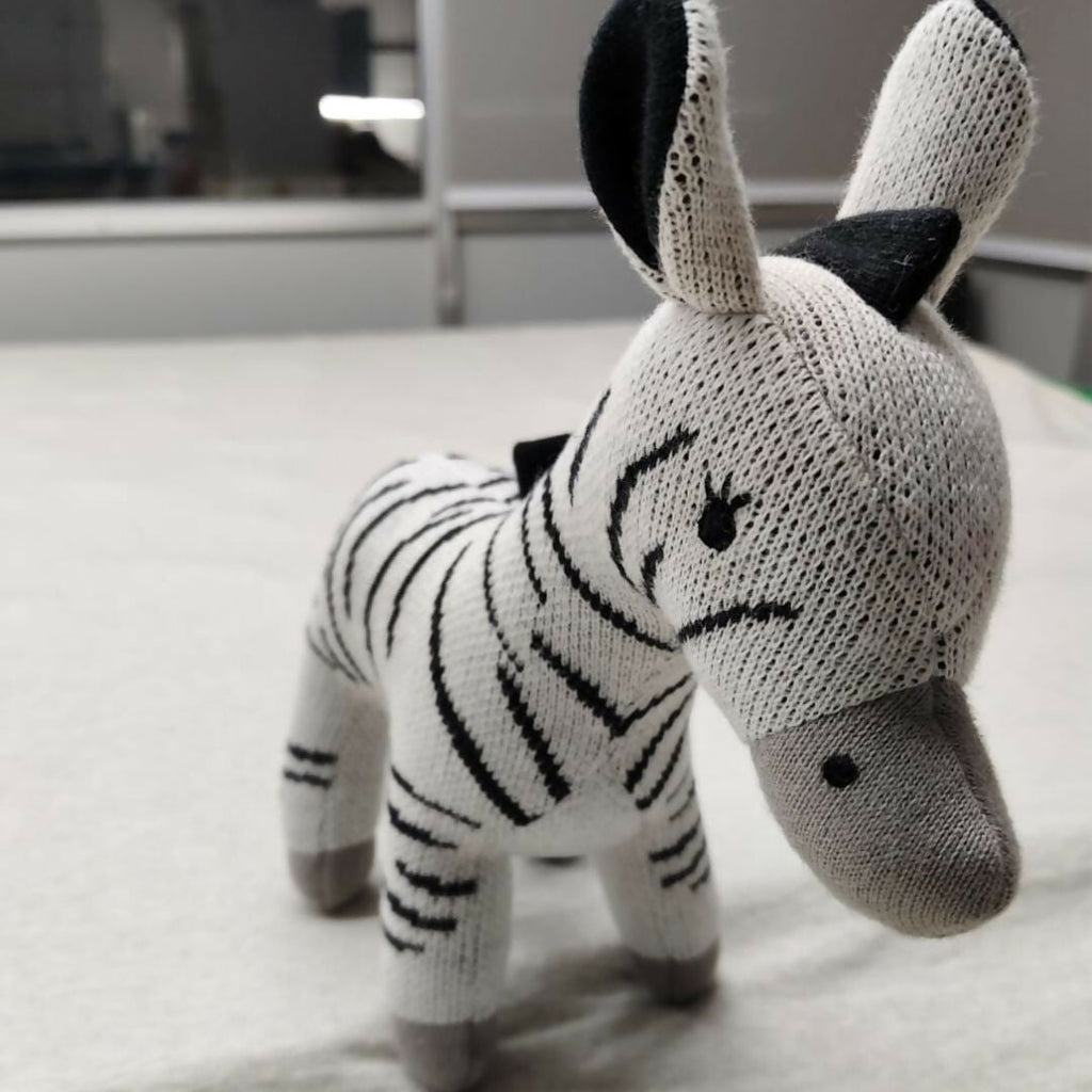 Nesta Toys Zebra Plush Toy For Kids – Snuggly Knitted Cotton Soft Toy
