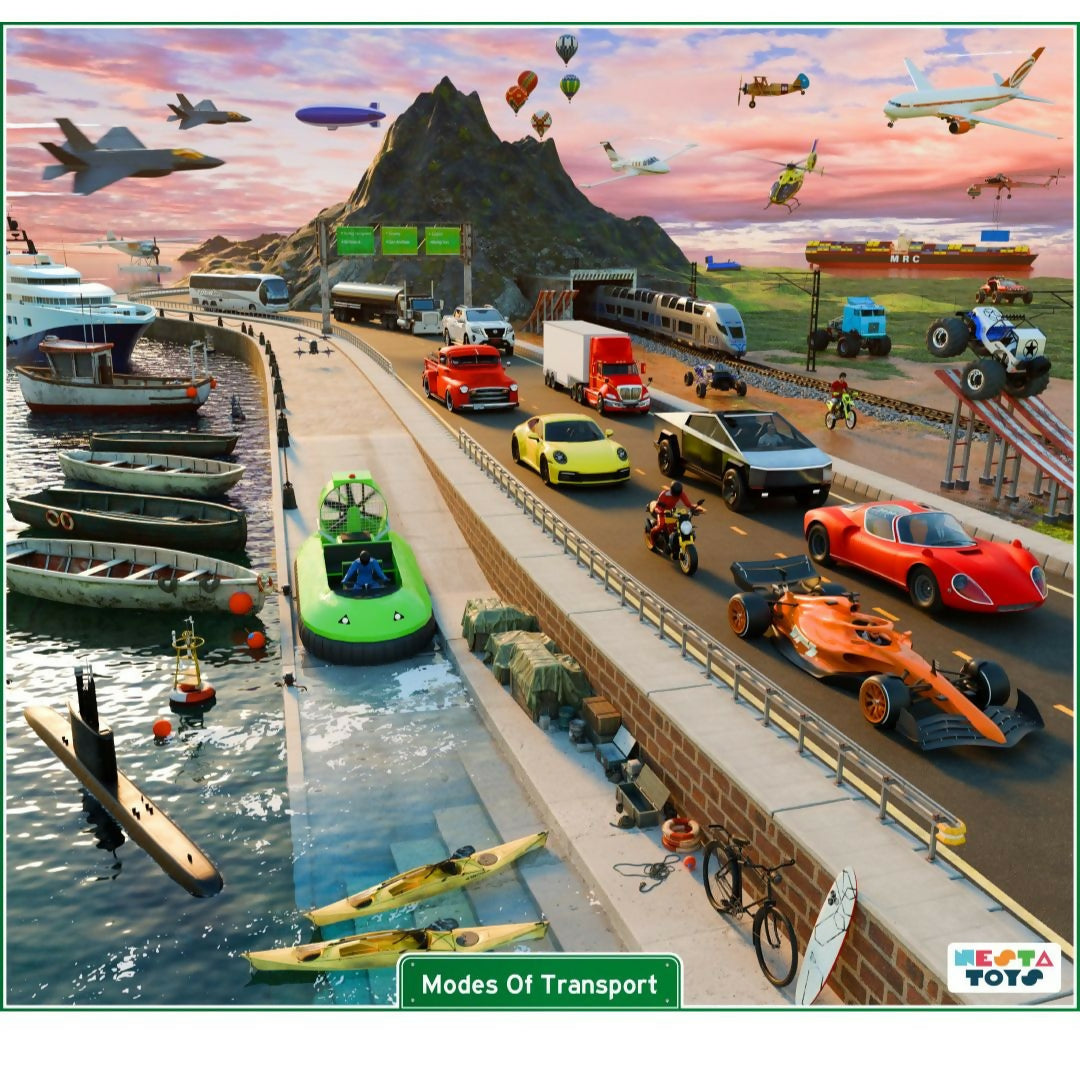 Nesta Toys Modes Of Transport Puzzle For Kids (64 Pcs)
