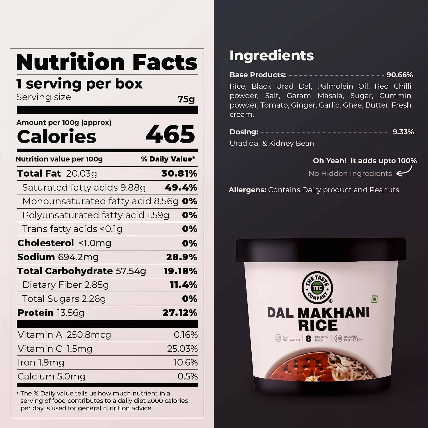 The Taste Company Dal Makhani Rice
