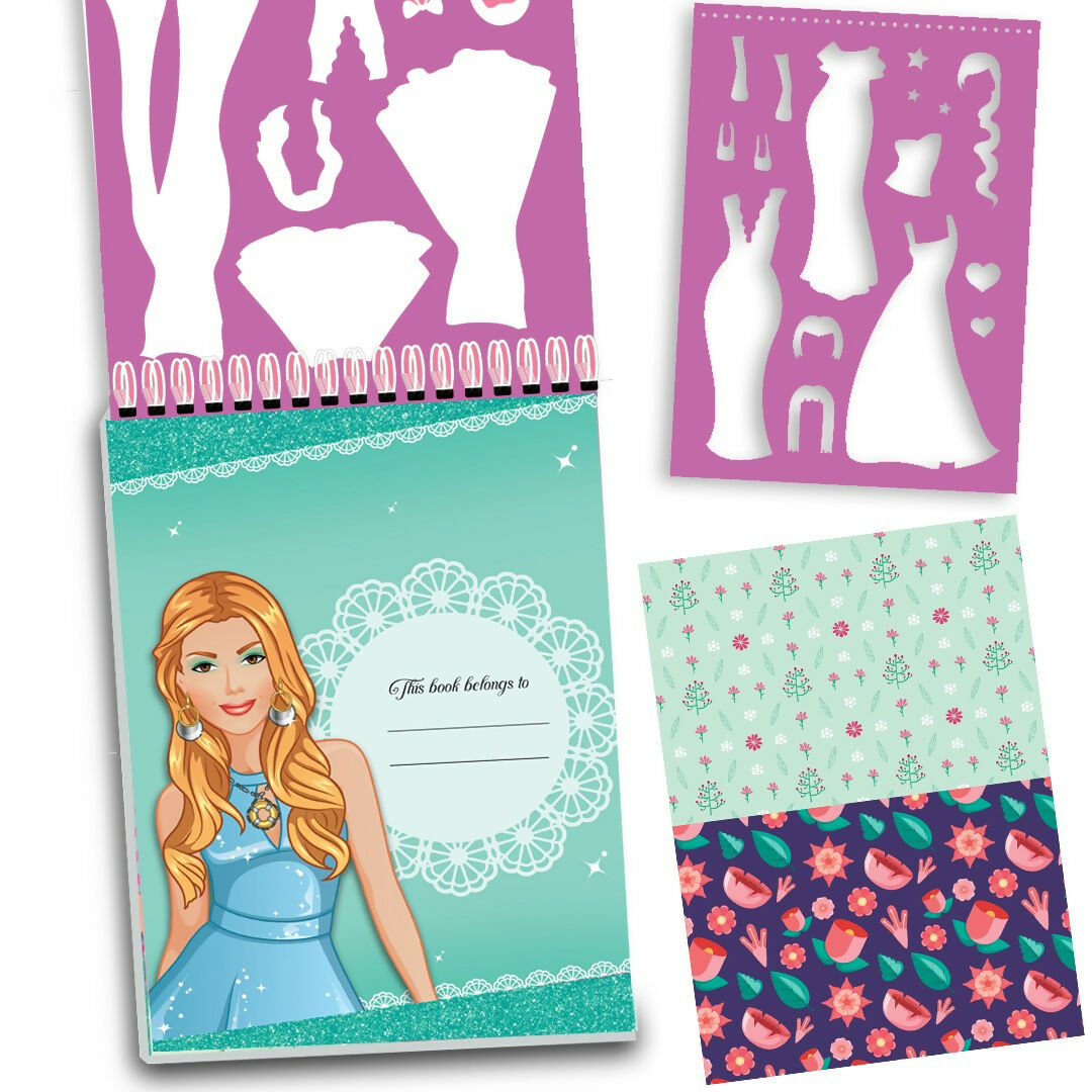 Dreamland Publications Style Studio Fashion Sketch Activity Book 2 for Girls Age 4-8 years