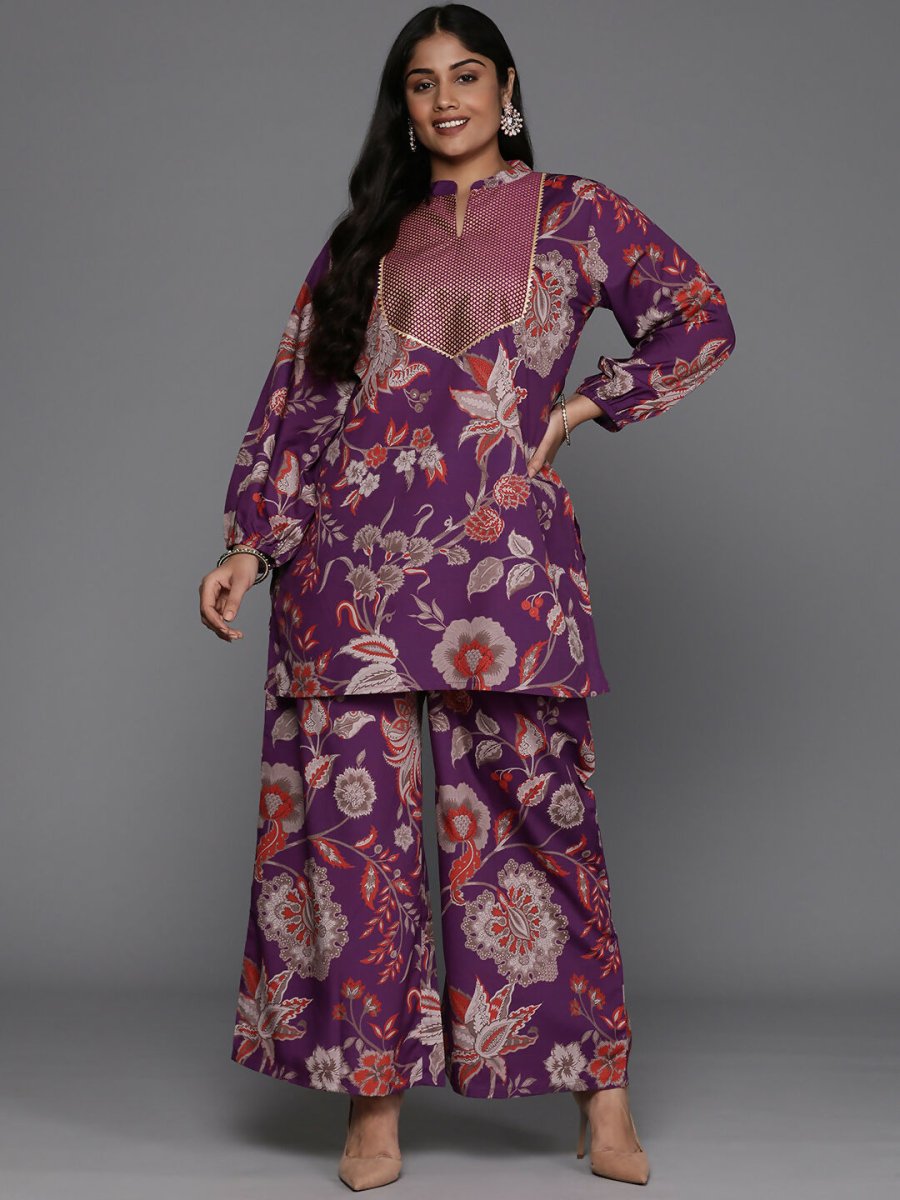 Ahalyaa Women's Traditional Wear Co-ords - Purple