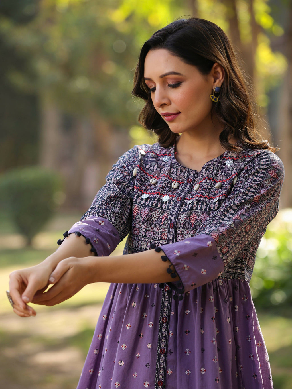Juniper Women's Lavender Printed Flared Tunic