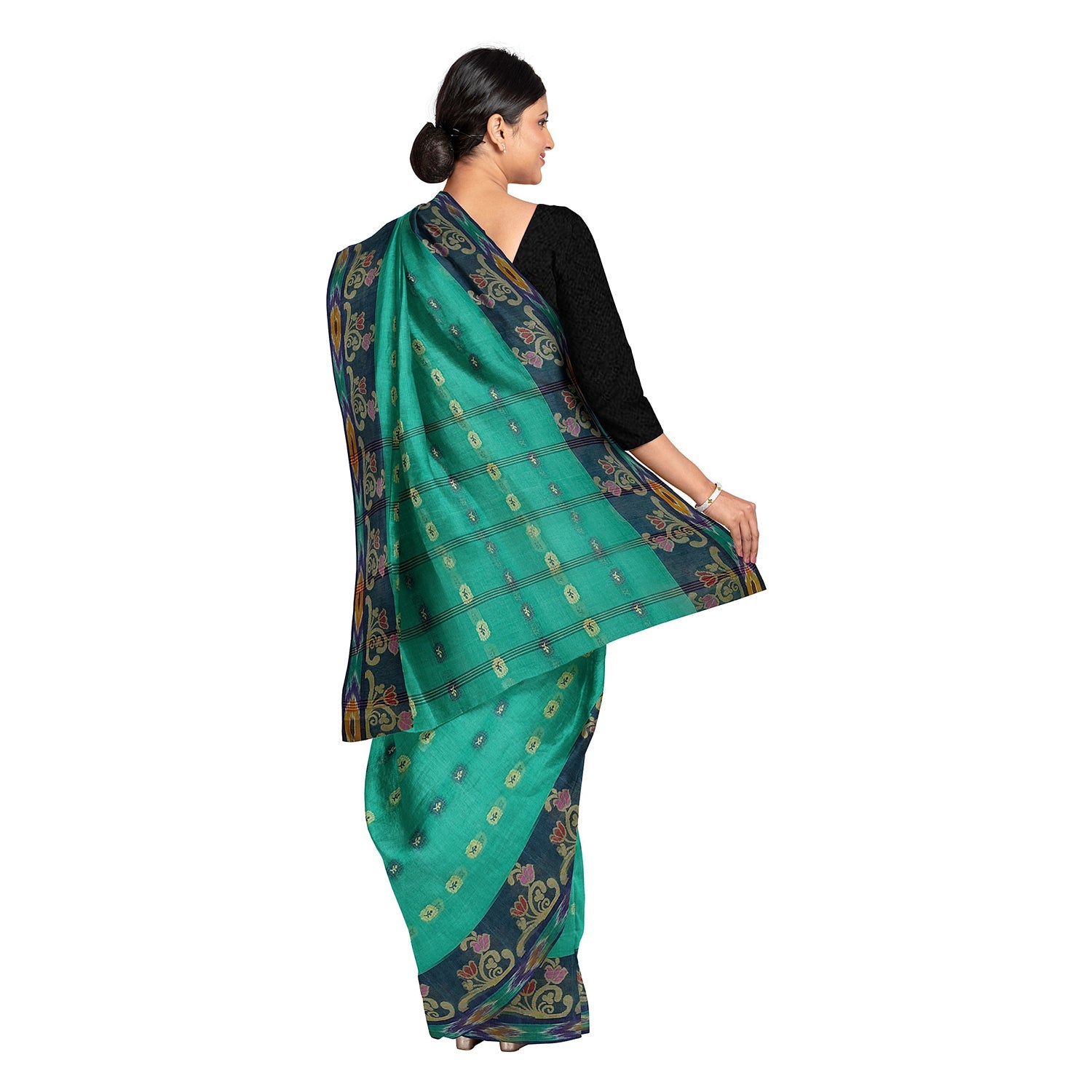 Exclusive Collection 100% Pure Cotton Green Tant Saree With Hand Weaving Work