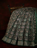 Dark Bottle Green Colour Mosaic Design Semi Chanderi Saree By Gayathri Reddy Designer Studio