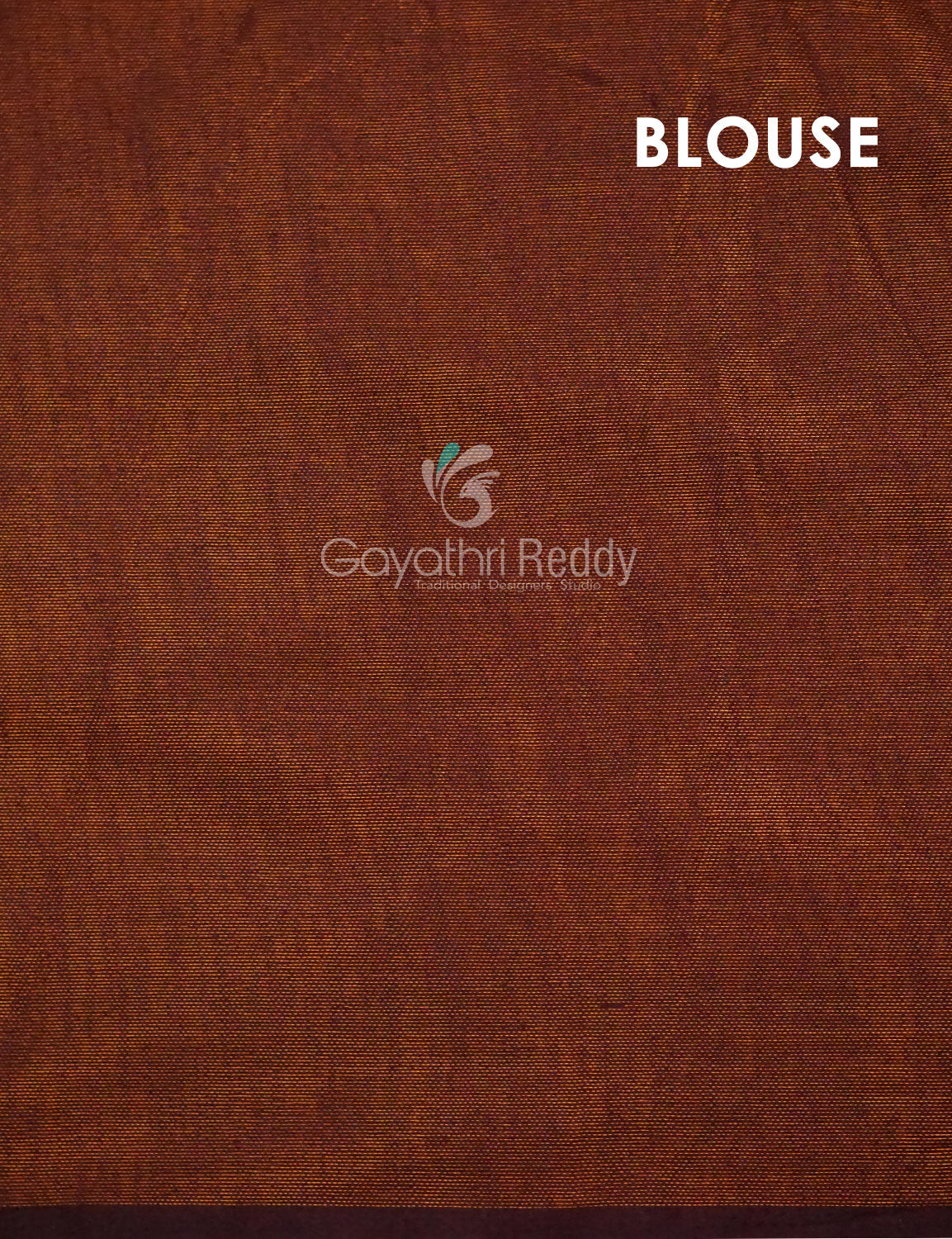 Orange And Henna Brown Colour With Geometrical Print Semi Chanderi Saree. By Gayathri Reddy Designer Studio