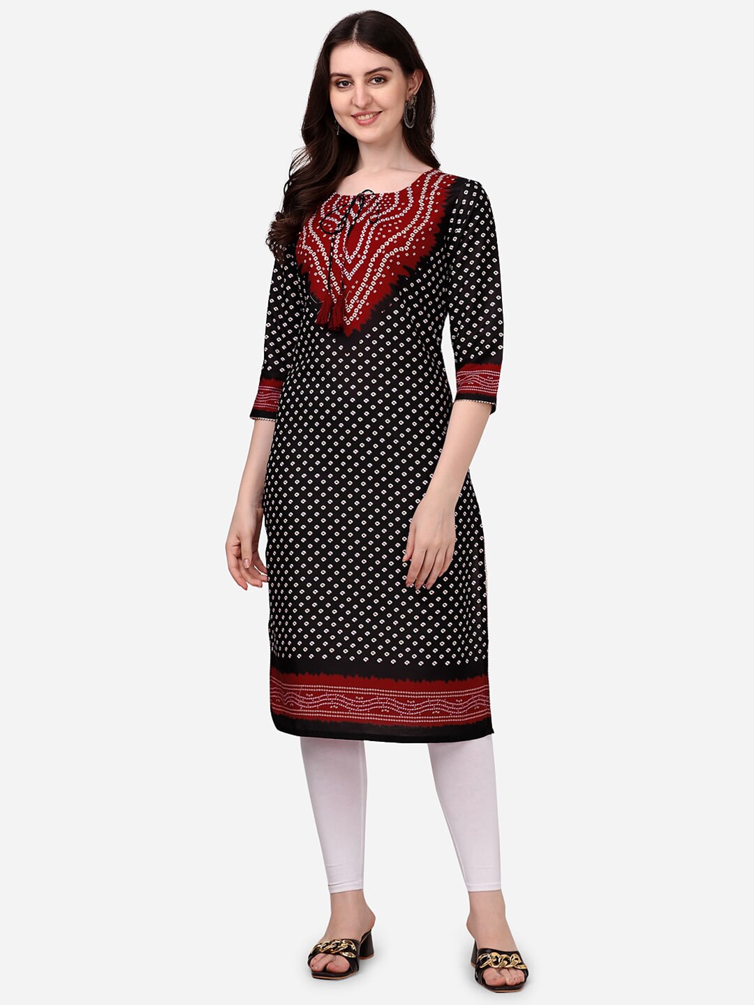 HERE&NOW Bandhani Printed Kurta