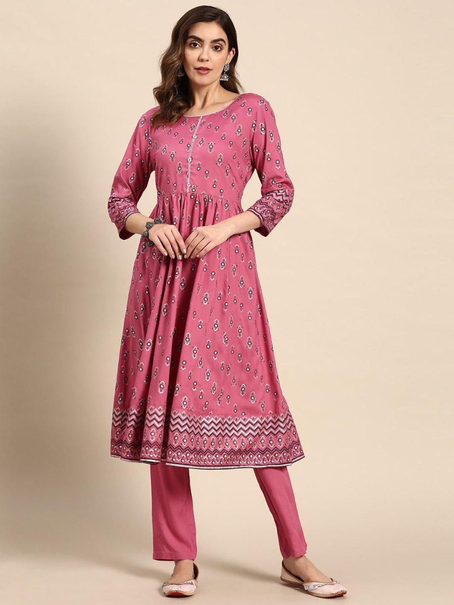 All About You Women Floral Printed Regular Kurta with Trouser