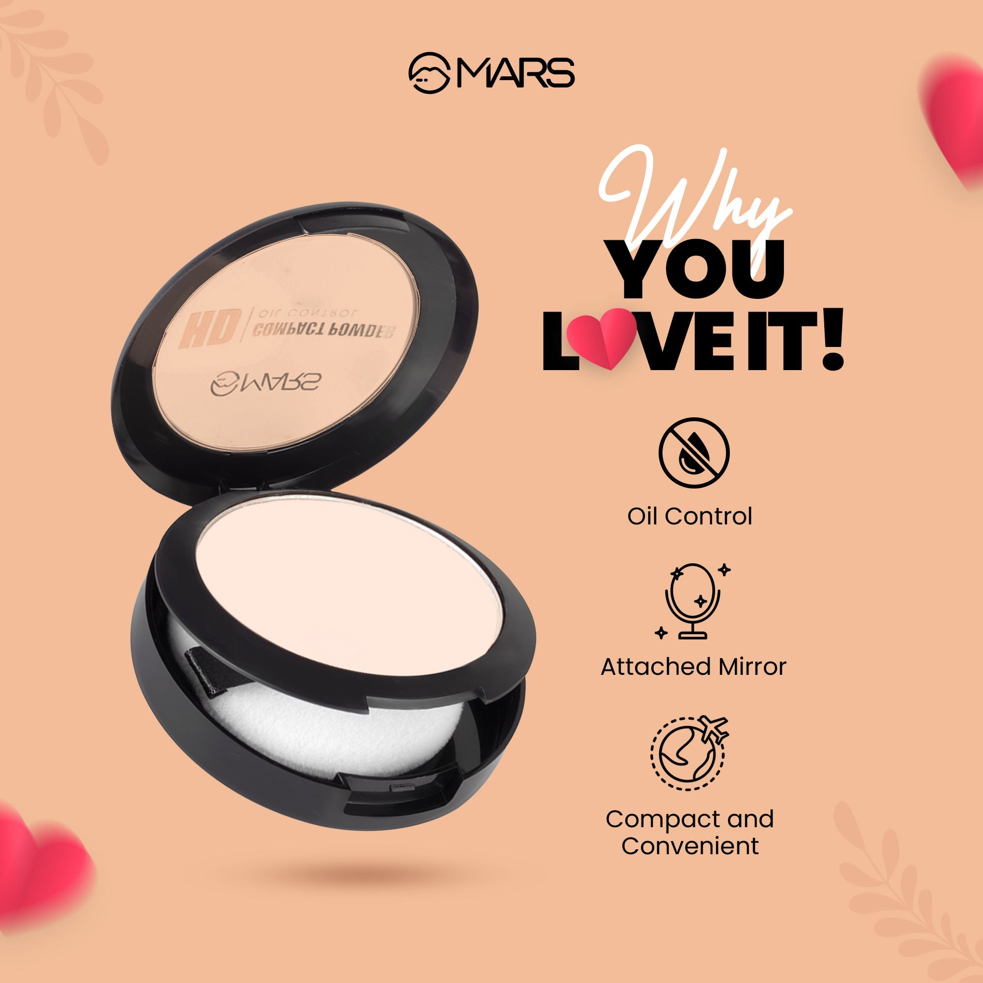 MARS Cosmetics HD Mattifying Compact Powder - 04 -Brown Sugar