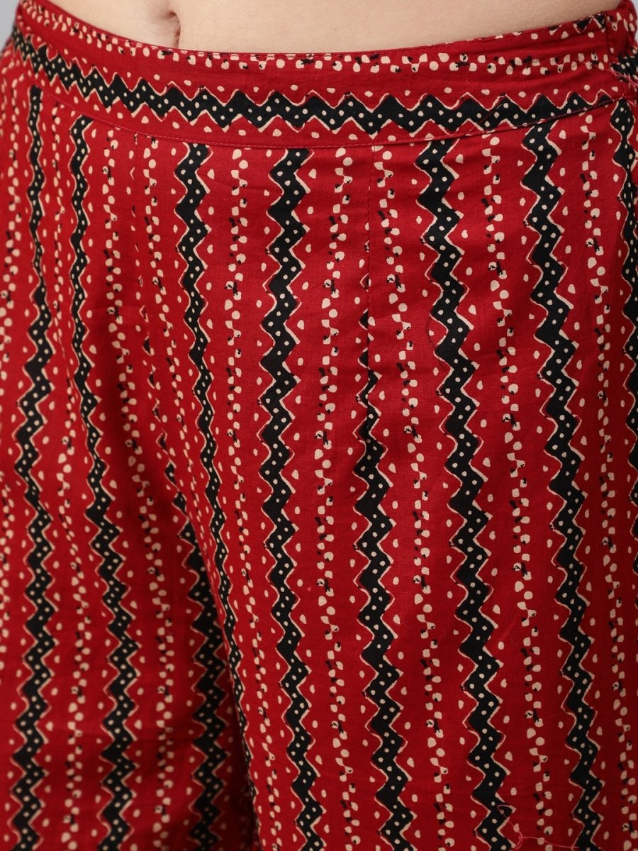 Aks Ethnic Motifs Yoke Design Pure Cotton Kurta And Trousers