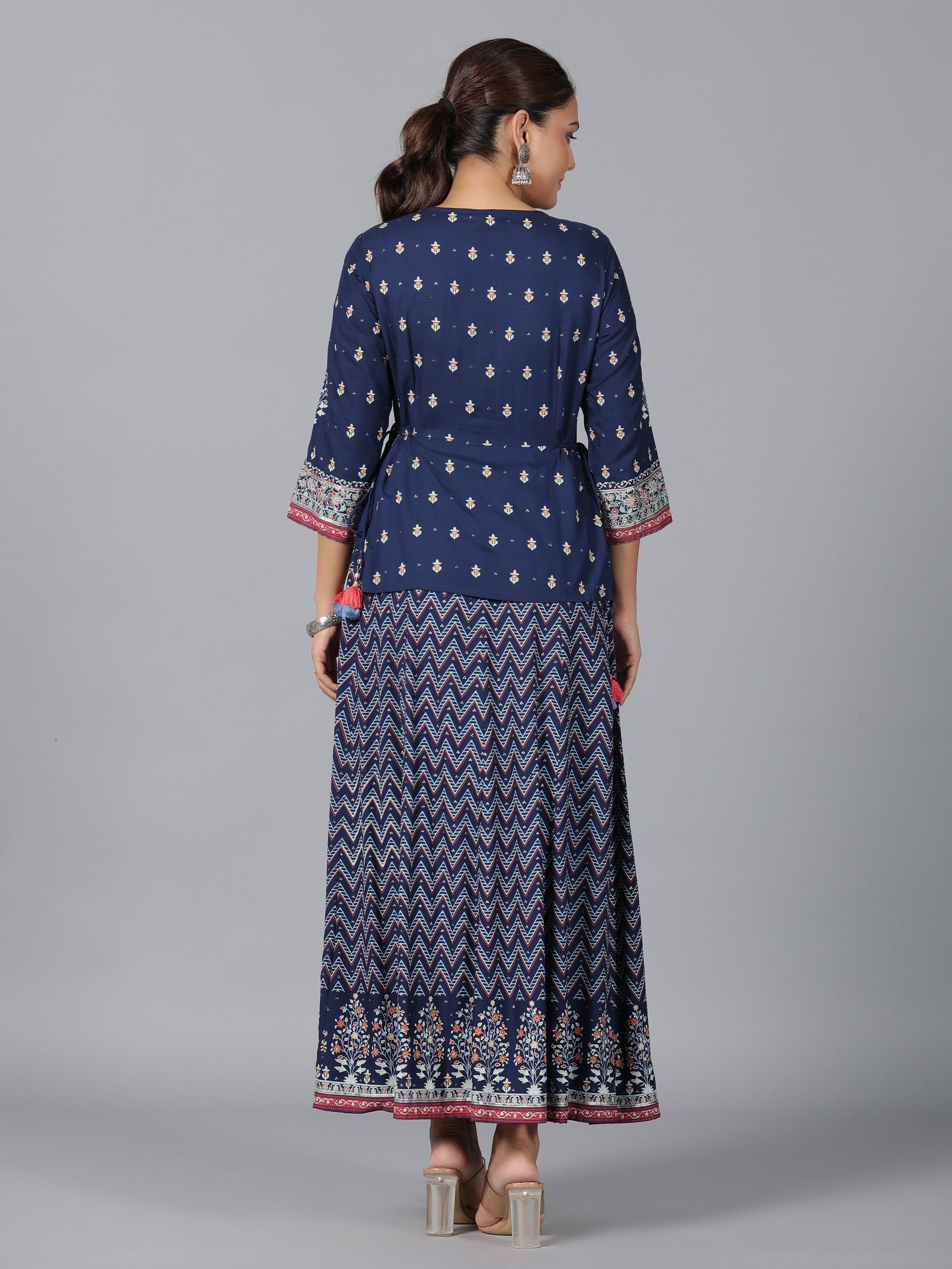 Juniper Women Indigo Shantoon Printed Maxi Dress