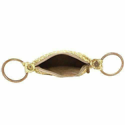Ethnic Clutch Silk Potli Batwa Pouch Bag with Metal Bead work