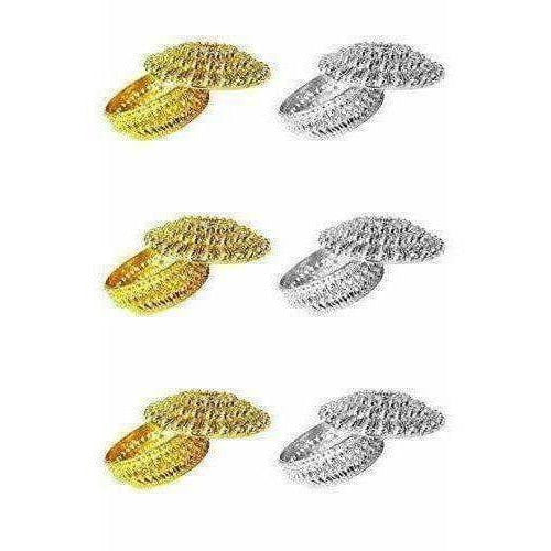 Golden - Decorative Organza Potli Basket (Pack Of 6)