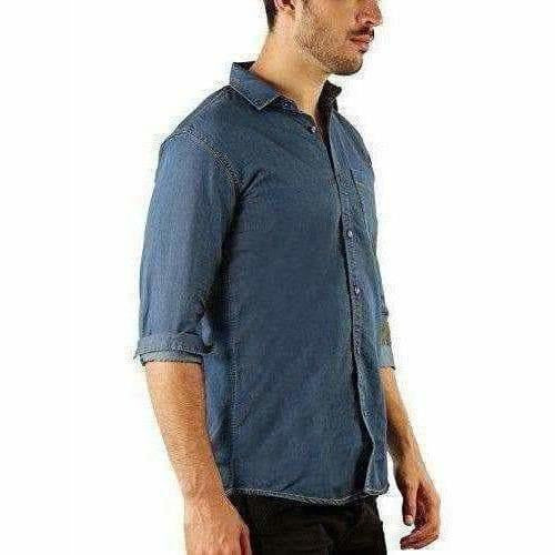 Men's Denim Full Sleeve Casual Shirt Dark Blue Color