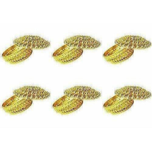 Golden - Decorative Organza Potli Basket (Pack Of 6)