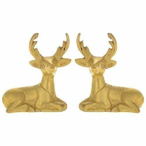 Home Decor Decoration Made of Brass Deer Statue - Set of 2