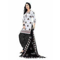 Women's Cotton Unstitched White Salwar Suit Material