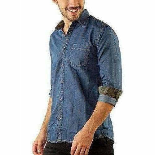 Men's Denim Full Sleeve Casual Shirt Dark Blue Color