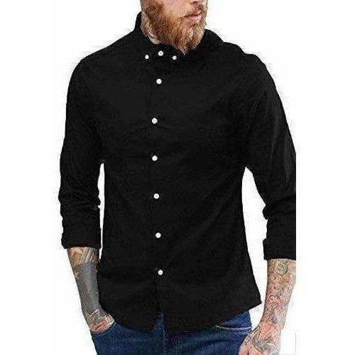 Men's Contrast Button Slim Fit Formal Shirt