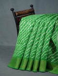 Shades of Parrot Green Leheriya Print Semi Chanderi Saree By Gayathri Reddy Designer Studio