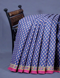 Denim Blue Colour Block Print Pure Mulmul Cotton Saree By Gayathri Reddy Designer Studio