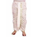 Men's Silk Solid Dhoti (White, Free Size)