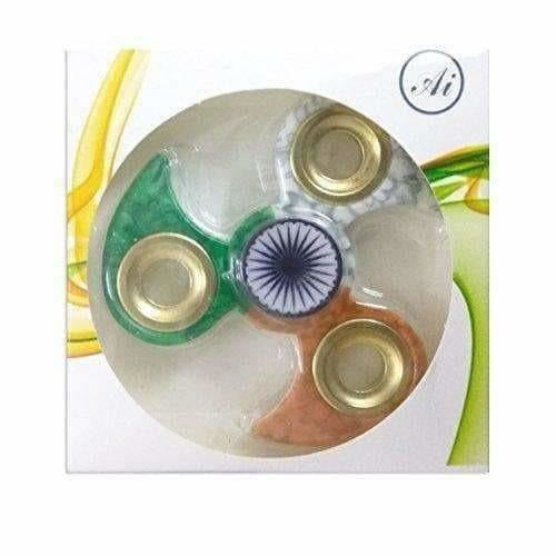Indian Flag Tri Colour Print Fidget Metal Hand Spinner, Multi Color