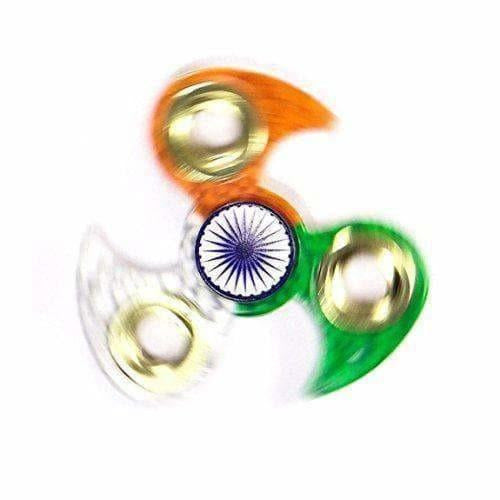 Indian Flag Tri Colour Print Fidget Metal Hand Spinner, Multi Color