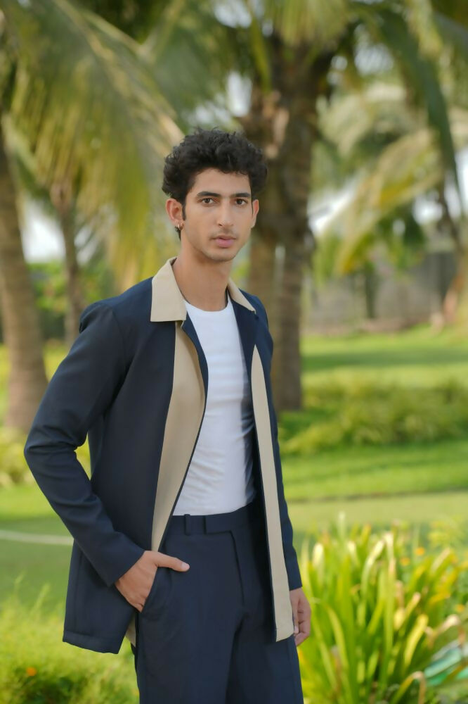 Duo Draft Navy Blue Shacket by Hilo Design