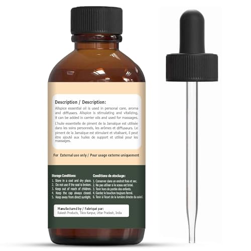Organic Zing Allspice (Pimenta dioica) Oil | Pure & Natural Essential Oil for Skincare, Hair Care, Aroma & Diffusers