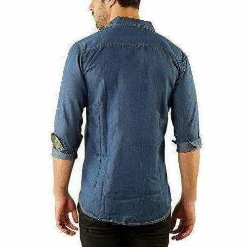 Men's Denim Full Sleeve Casual Shirt Dark Blue Color