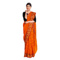 Exclusive Collection 100% Pure Cotton Orange Tant Saree With Hand Weaving Work