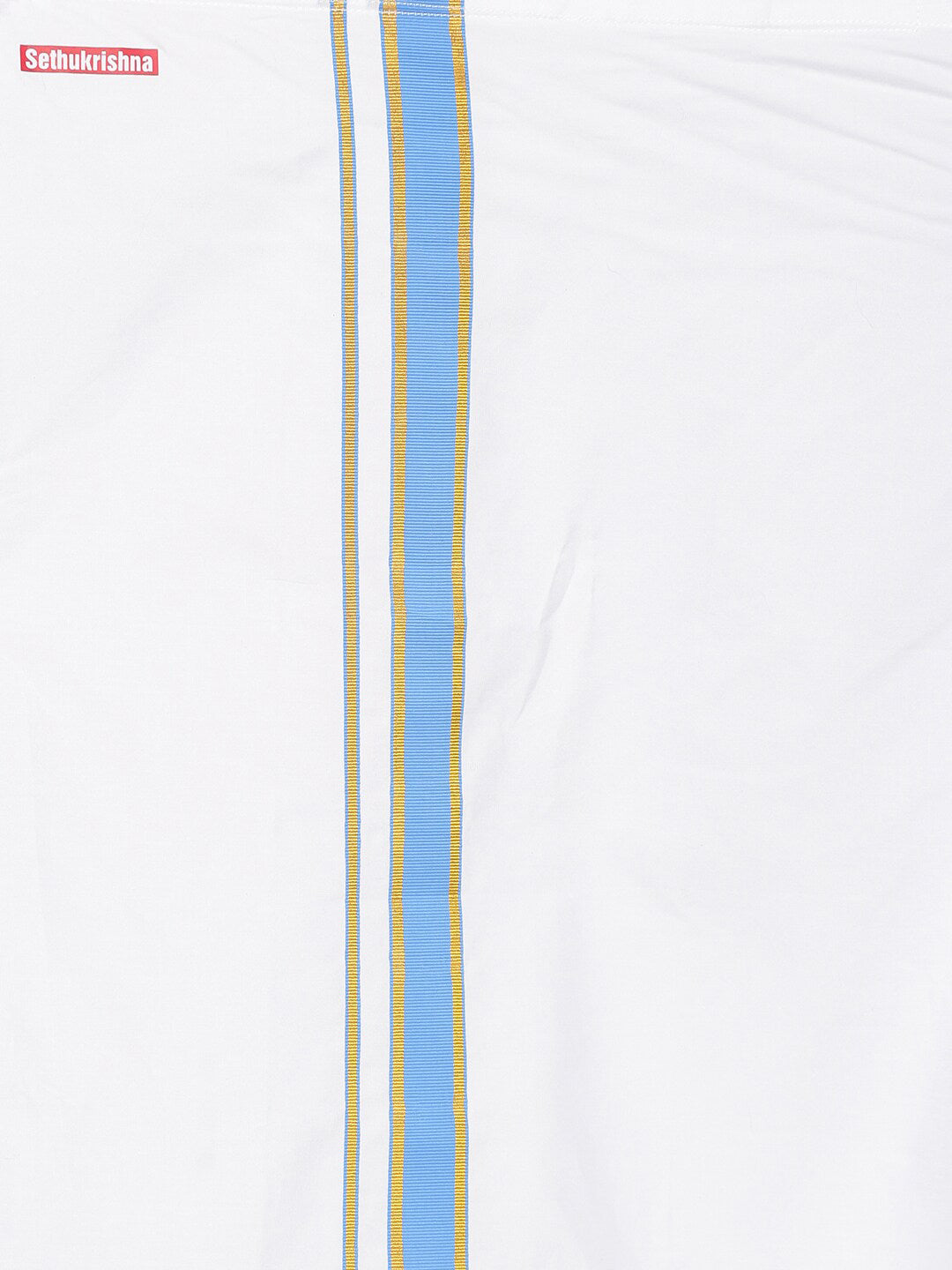 Sethukrishna White Pure Cotton Solid Shirt and Veshti Set