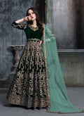 Monjolika Fashion Stunning Wine Color Velvet Embroidery Patiala Suit