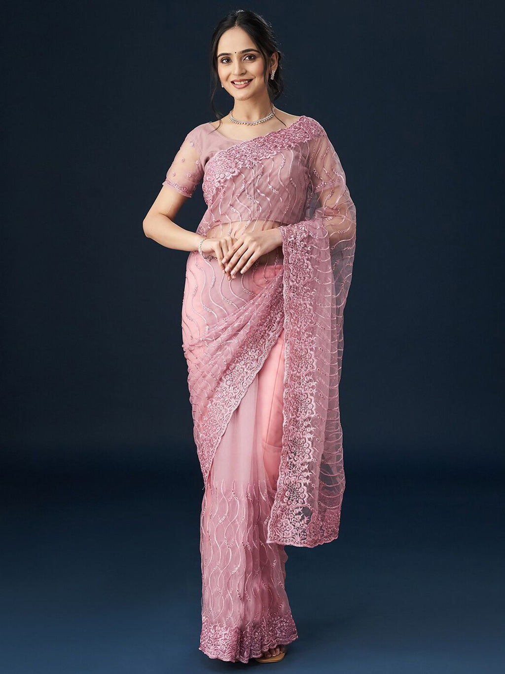 kasee Geometric Embroidered Sarees