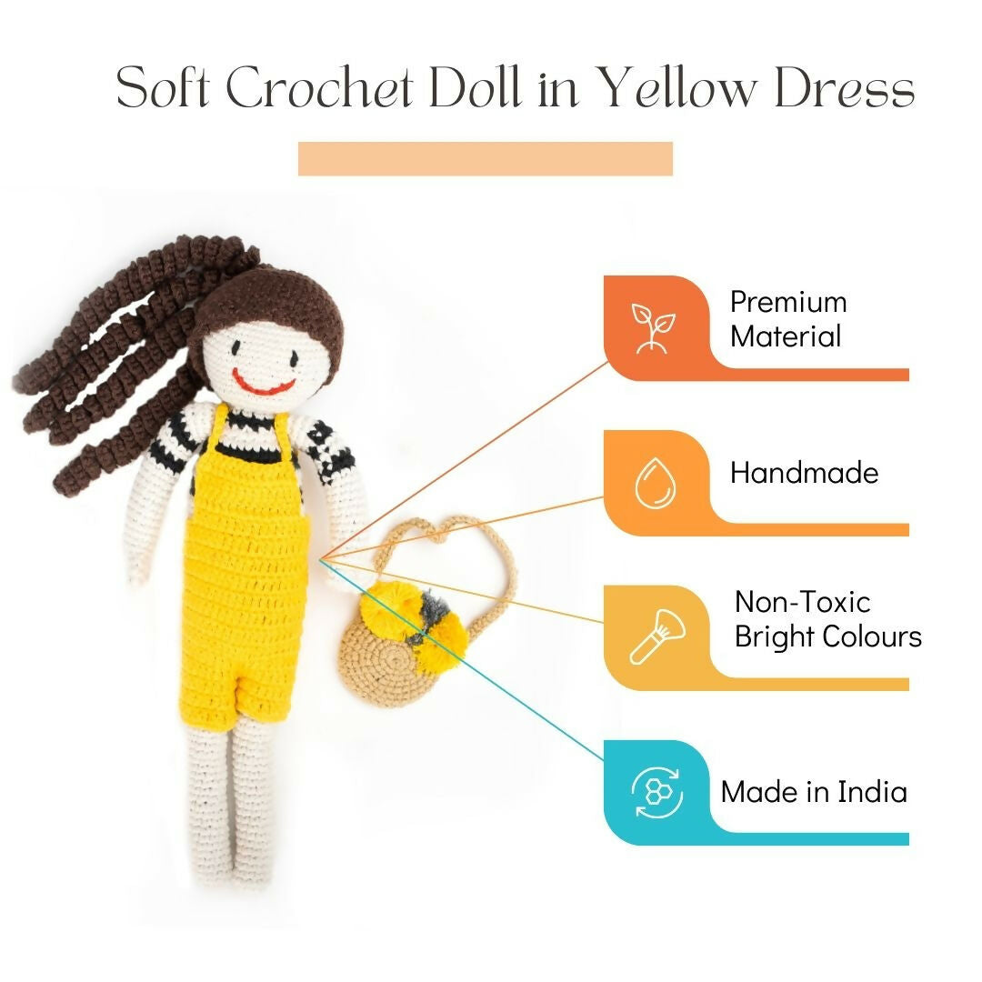 Nesta Toys Handmade Crochet Doll for Kids (11 Inch), Amigurumi Stuffed Toy