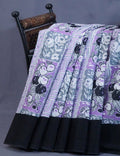 Shades of Lavender And Black Colour Floral Print Pure Mulmul Cotton Saree By Gayathri Reddy Designer Studio