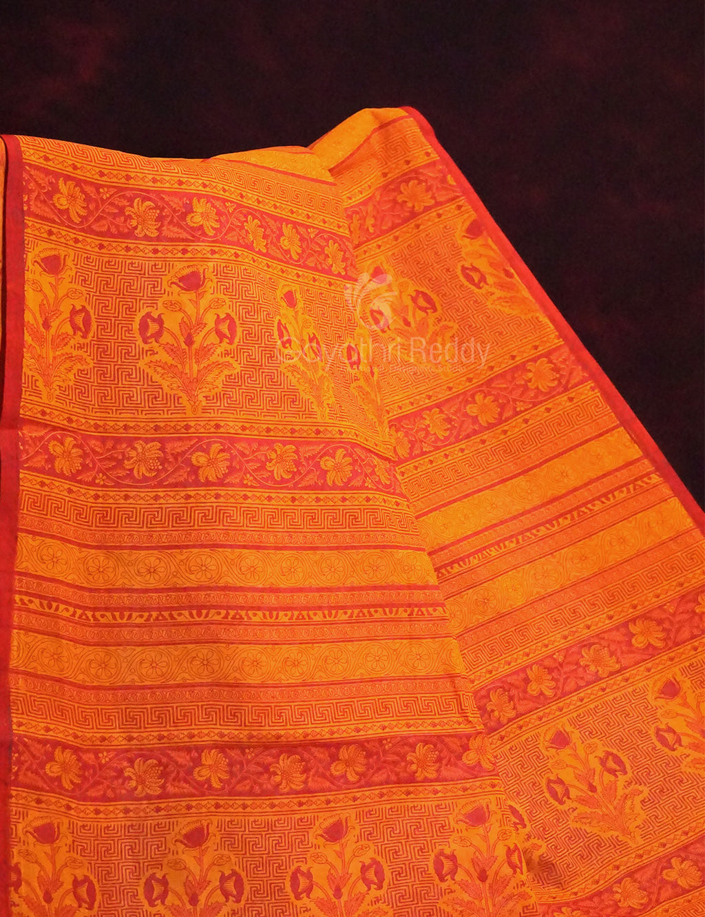 Off White Block Print Pure Mulmul Cotton By Gayathri Reddy Designer Studio