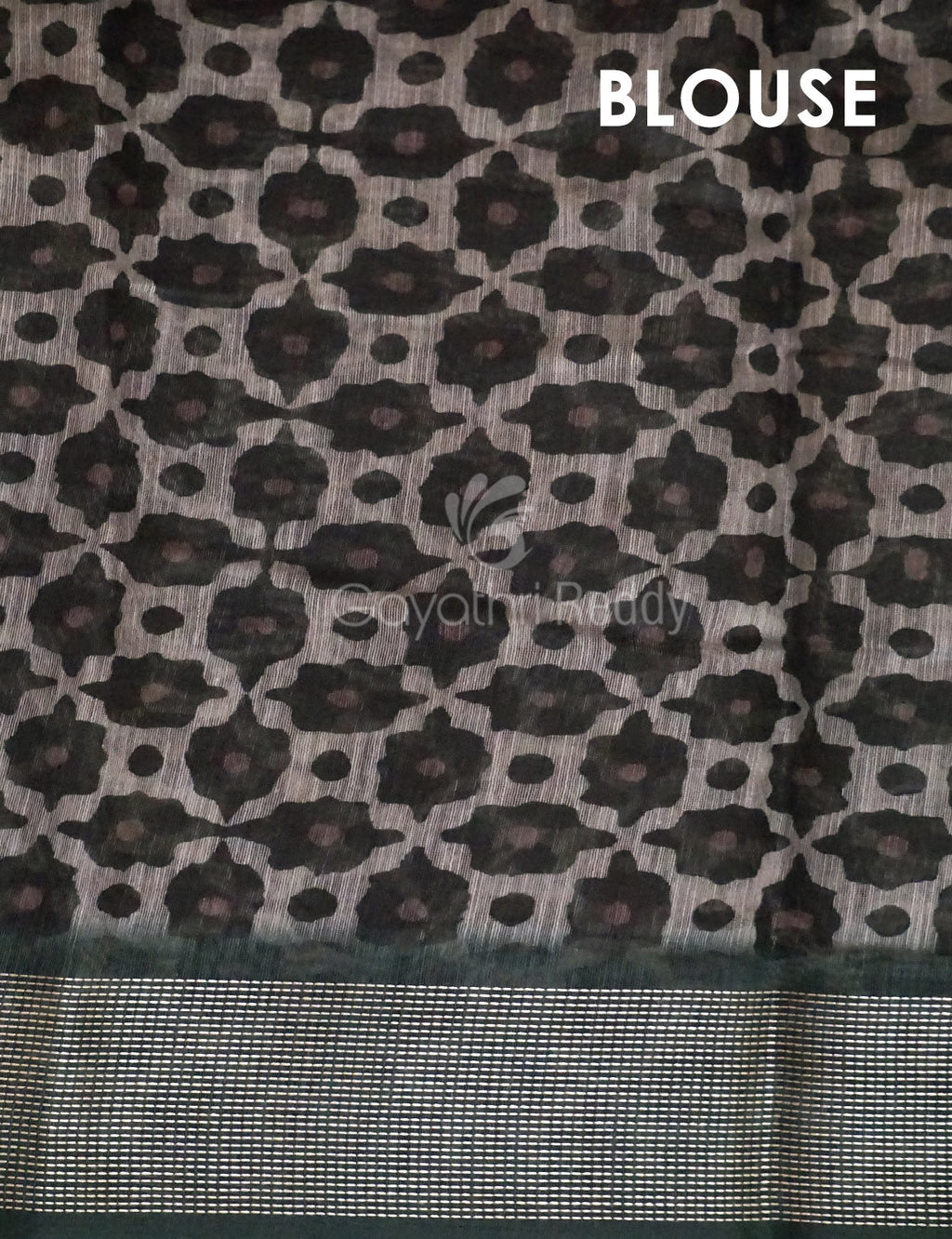 Dark Bottle Green Colour Mosaic Design Semi Chanderi Saree By Gayathri Reddy Designer Studio