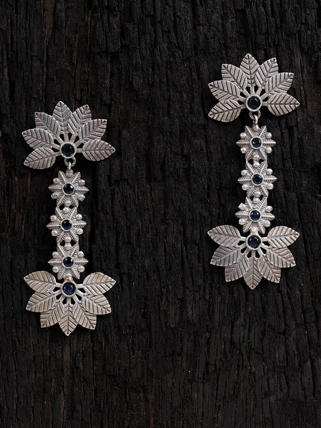 Shoshaa Silver-Toned Contemporary Drop Earrings