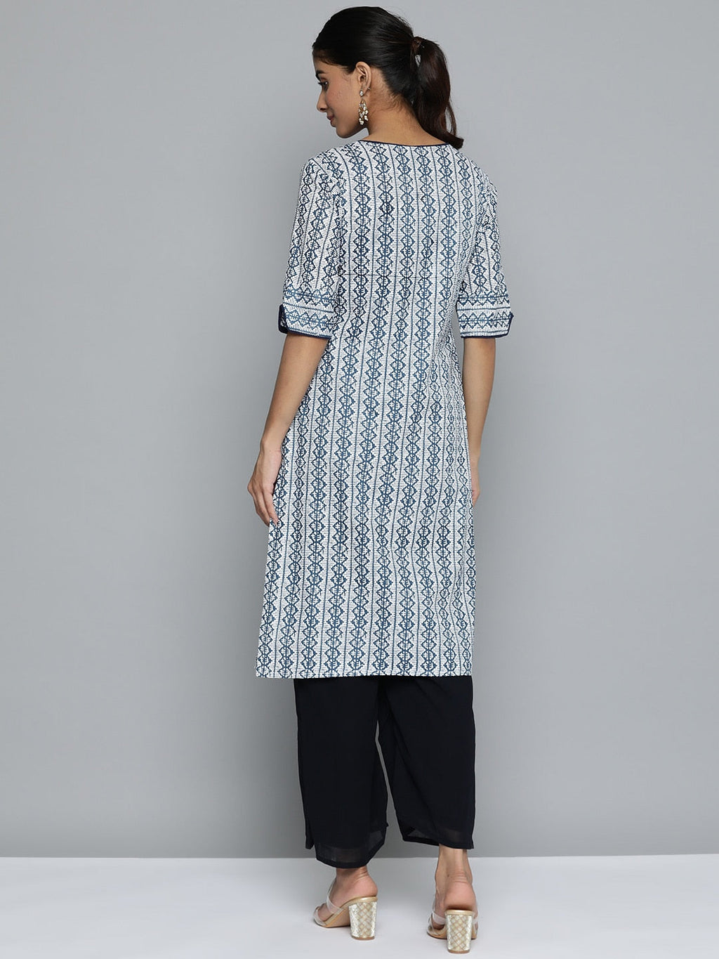 HERE&NOW Printed Wrap Designed Layered Kurta