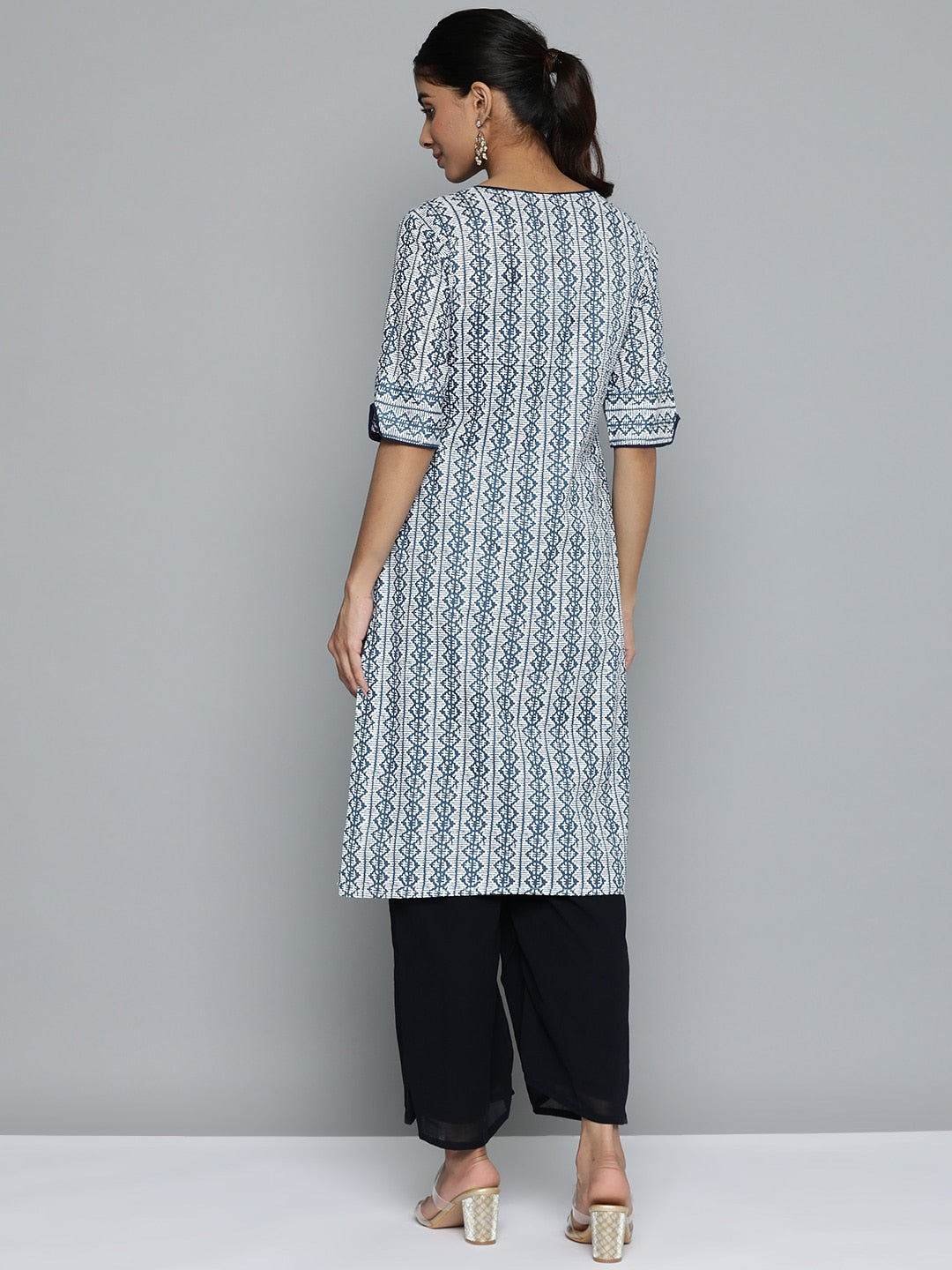 HERE&NOW Printed Wrap Designed Layered Kurta