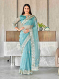 Tikhi Imli Floral Gotta Patti Organza Heavy Work Saree