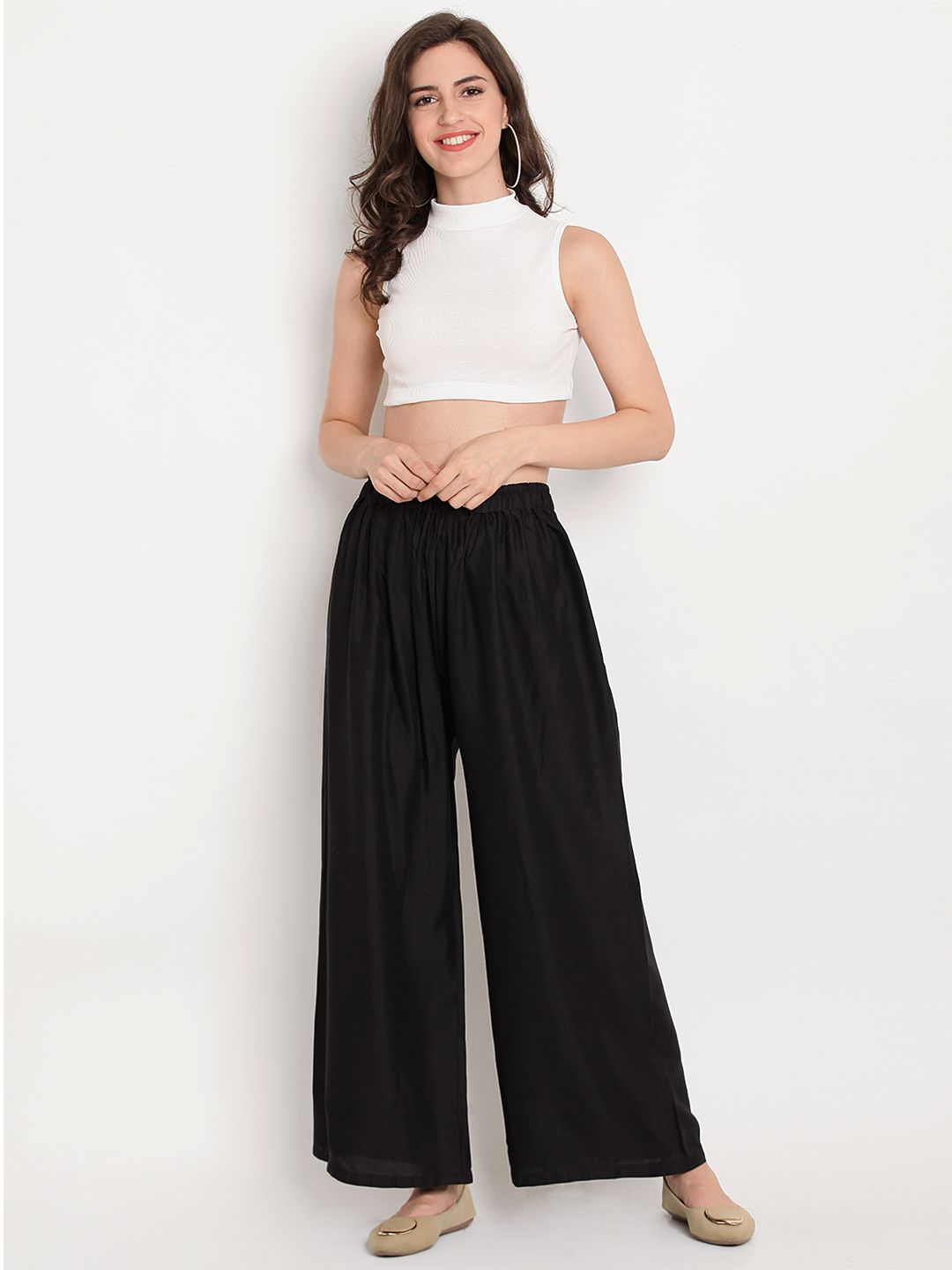 TAG 7 Women Pack Of 3 Solid Wide Leg Palazzos