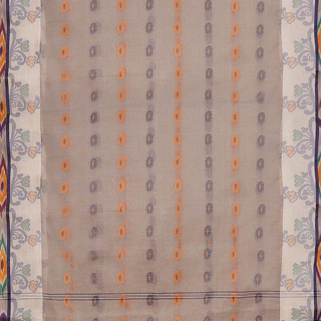 Exclusive Collection 100% Pure Cotton Beige Tant Saree With Hand Weaving Work