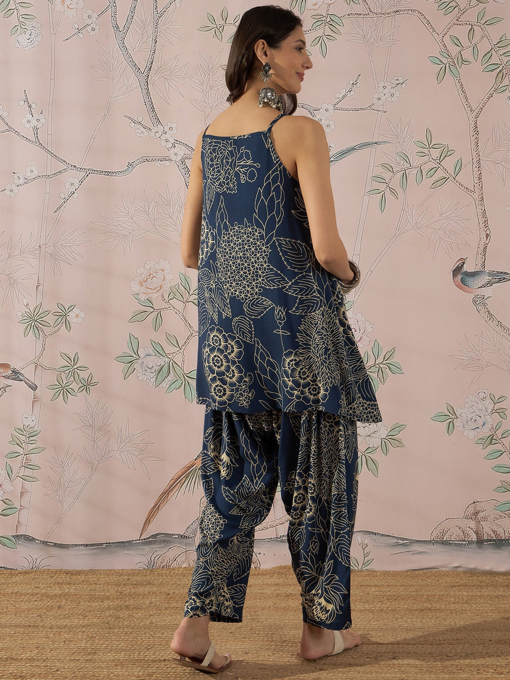 InWeave Peacock Teal Rose Leaf Strappy Set