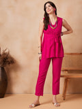 InWeave Rani Pink 3 Piece Co Ord Set With Belt