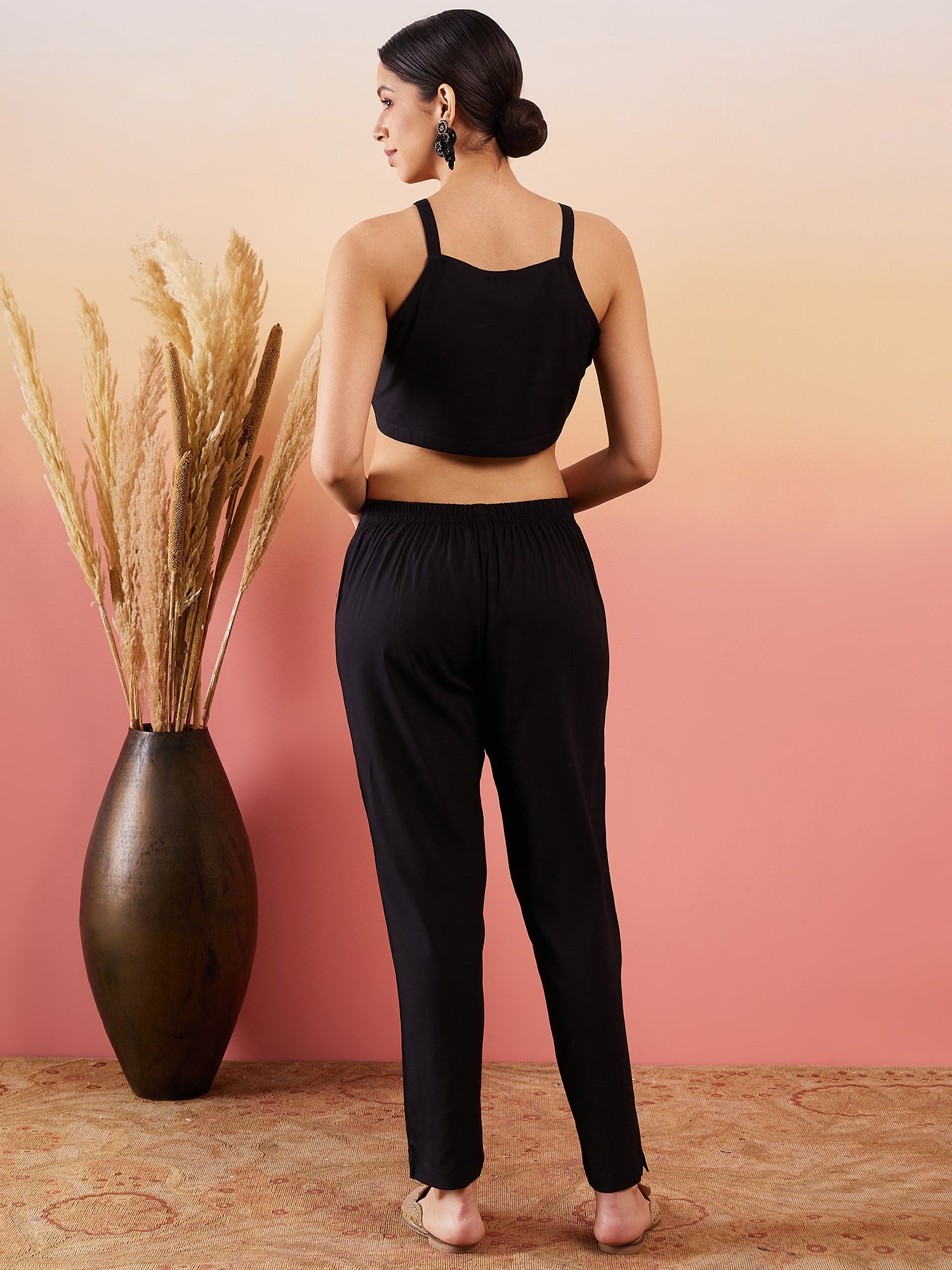 InWeave Black 3 Piece Co Ord Set With Belt