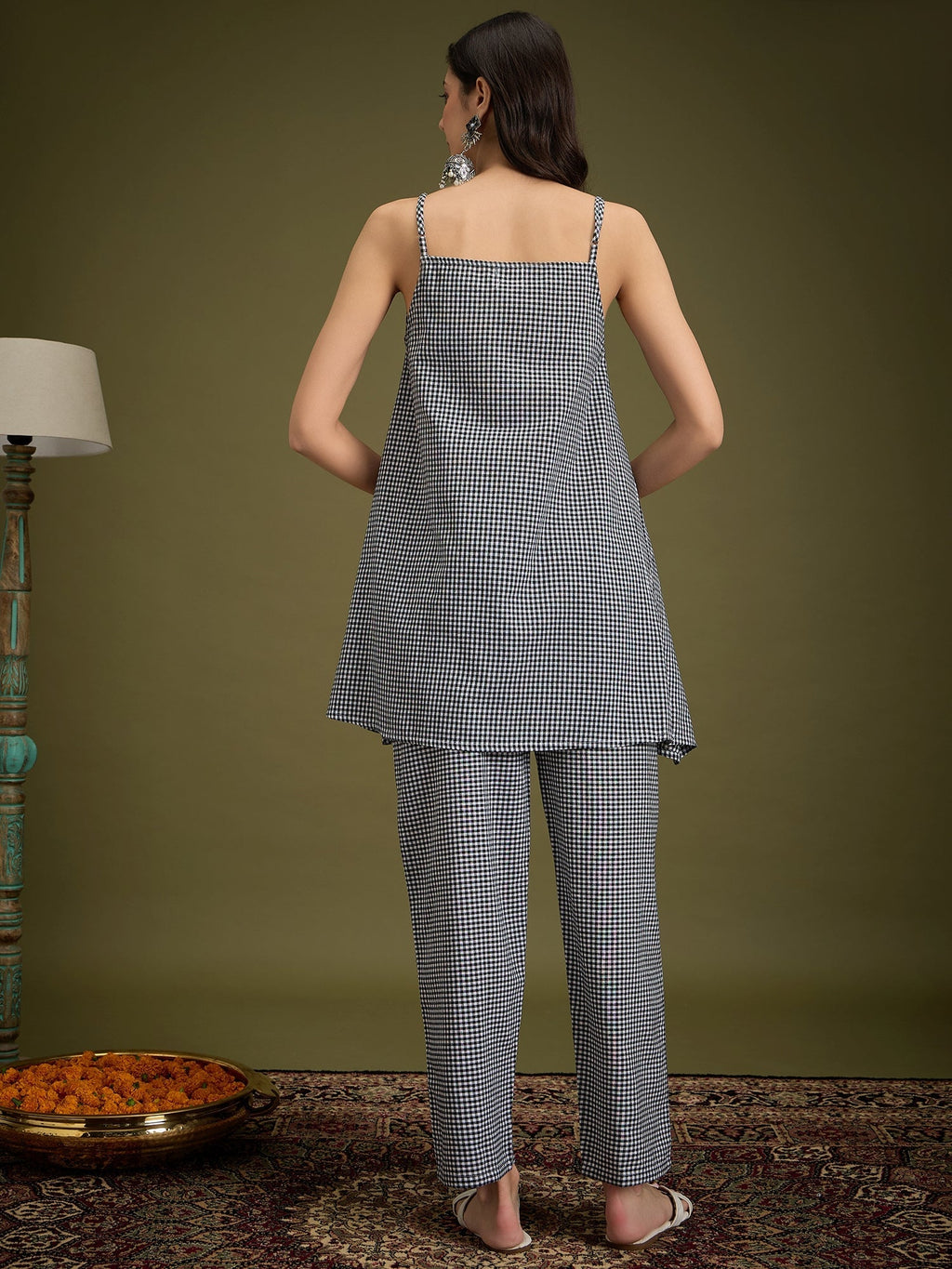 InWeave Black Small Check Strappy Co Ord Set