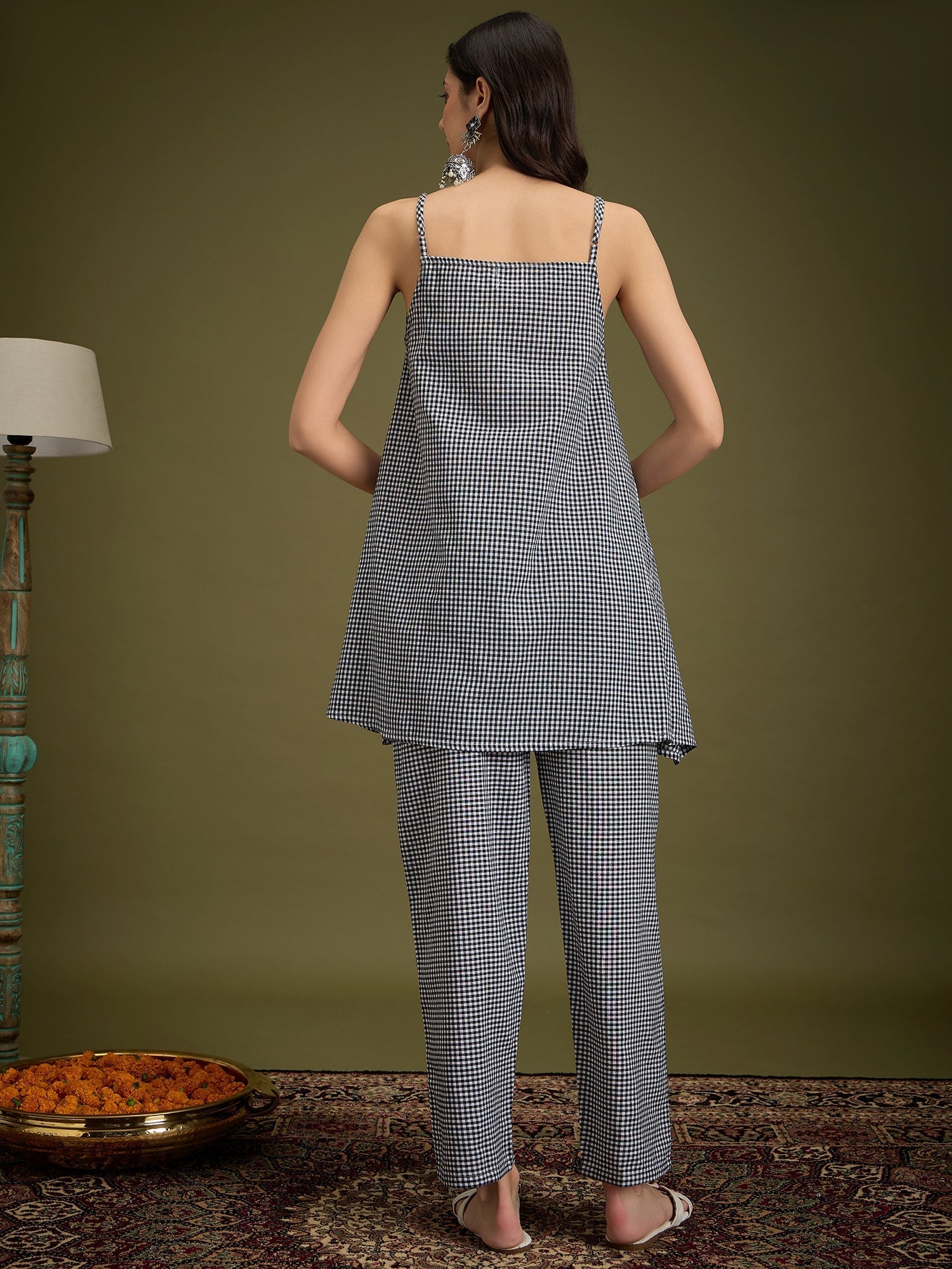 InWeave Black Small Check Strappy Co Ord Set
